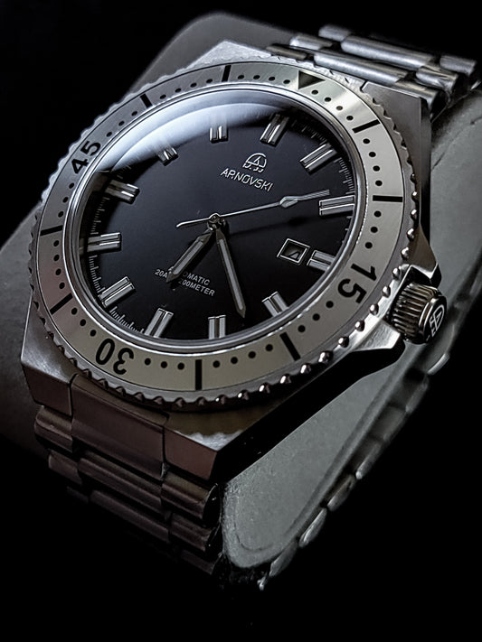 Silver with Black dial